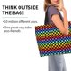 thumbnail image 2 of Disketp Rainbow Chequerboard Bolsa Tote Estampada para Mujer, Bolso de Hombro y de Mano para Compras y Viajes, 2 of 8