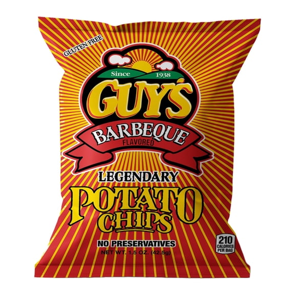 Guys BBQ Snack Size Potato Chips — (1.5 oz Bag, Pack of 24)