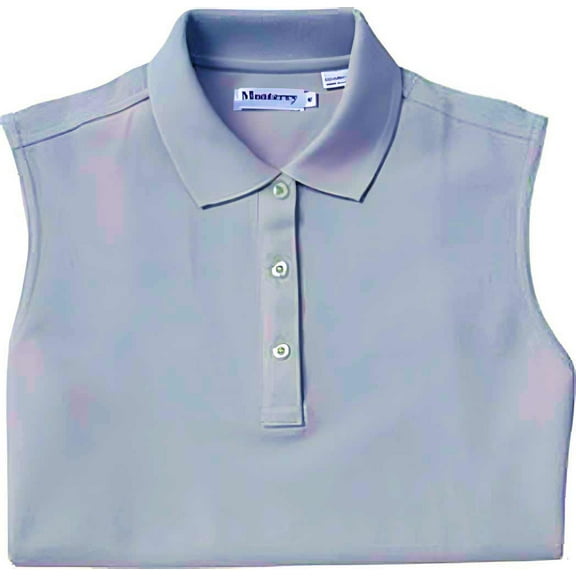 Monterey Club Ladies Cotton Solid Sleeveless Golf Polo Shirt #2201