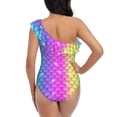 thumbnail image 6 of Yiaed Rainbow Scales2 Print Women One Piece Swimsuits Tummy Control One Shoulder Bathing Suits Pattern Ruffle Swimwear-X-Large, 6 of 8