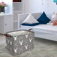 thumbnail image 4 of Rectangle Laundry Basket, 15" Baby Storage Basket for Girls, Waterproof Large Canvas Laundry Hamper for Nursery Clothes Toys College Dorms Organizer, Elk Arrow, 4 of 7