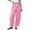 Pink, variant on Dweltoz Womens Striped Gingham Pants High Waisted Wide Leg Casual Pajama Pants Summer Breathable Cute Trousers with Pockets,Orange XL
