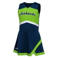 thumbnail image 2 of Girls Preschool Navy Seattle Seahawks Two-Piece Cheer Captain Jumper Dress with Bloomers Set, 2 of 4