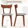 thumbnail image 3 of Costway Wooden Armless Dining Chair Set of 4 with Rubber Wood Legs Padded Seat Cushion, 3 of 8