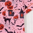 thumbnail image 6 of Likimi Toddler Girls Halloween Pajamas Set Short Sleeve Hallowmas Cartoon Print Lapel Button Down Pjs Tops With Shorts For Party Casual Homewear, 6 of 9