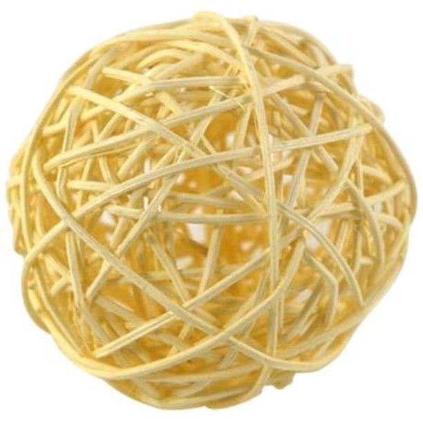 Rattan Twig Wicker Balls Vase Filler, 21/2inch, 6Piece, Ivory