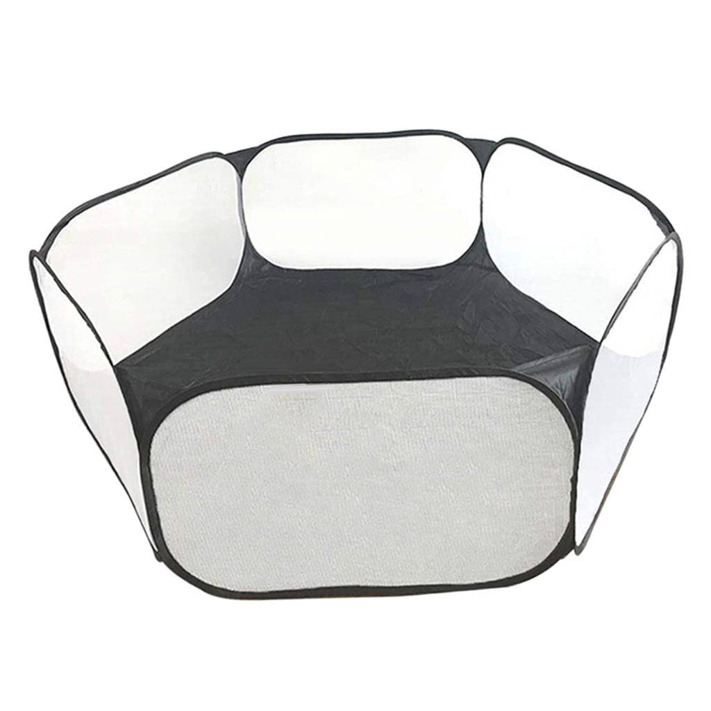 Bvdfgk Foldable Play Pen Cage Hamster Guinea Pig Gerbil Indoor/Outdoor Black