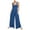 Blue, variant on Women Jumpsuits Sleeveless Spaghetti Strap Baggy Long Pants One Piece Jumpsuits Crew Neck Baggy Overalls Date Night Beach Womens Summer Rompers M