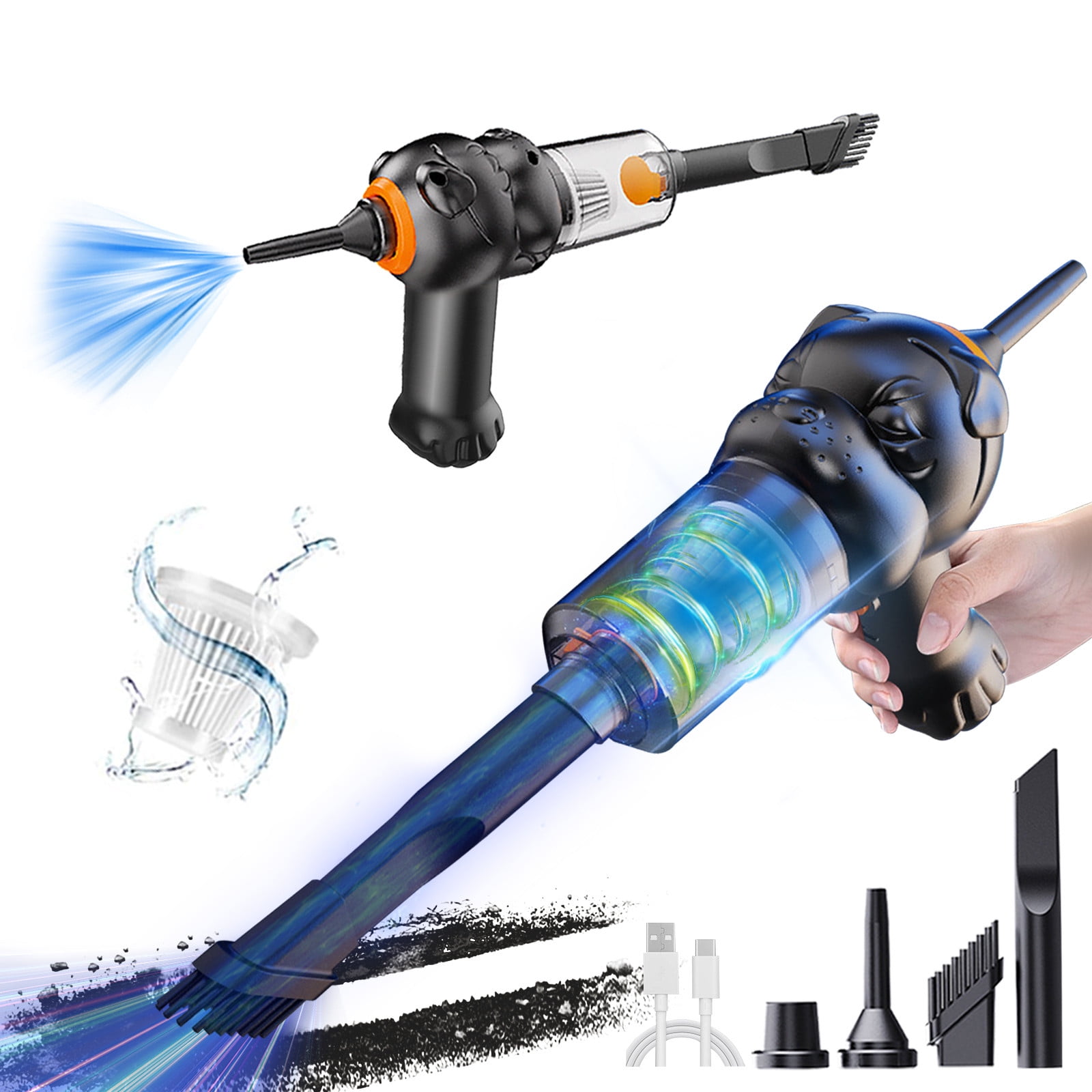 Infidev Handheld Car Vacuum Cleaner Powerful Suction Small Car Vacuum Cleaner Mini Dusts Buster with USB Portable Vacuum Cleaner Clearance