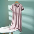 thumbnail image 2 of HVOBTTY Women's Nightgown Solid Color Long Sleeve with Built In Bra Pad Midi Length Casual Outdoor Wear Sleep Gown, 2 of 5