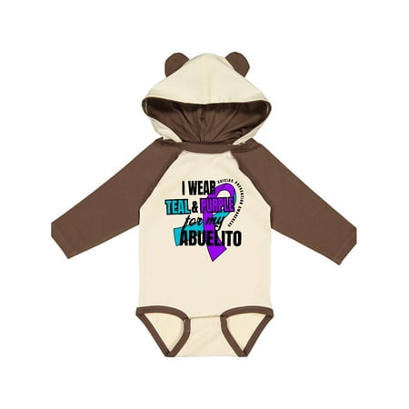 

Inktastic Suicide Prevention I Wear Teal and Purple for My Abuelito Gift Baby Boy or Baby Girl Long Sleeve Bodysuit