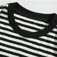 thumbnail image 4 of AHTJRT Men's Casual Short Sleeve Striped T Shirt Soft Relaxed Fit Trendy Stripe Pattern Versatile Any Occasion Blouse Black L, 4 of 8