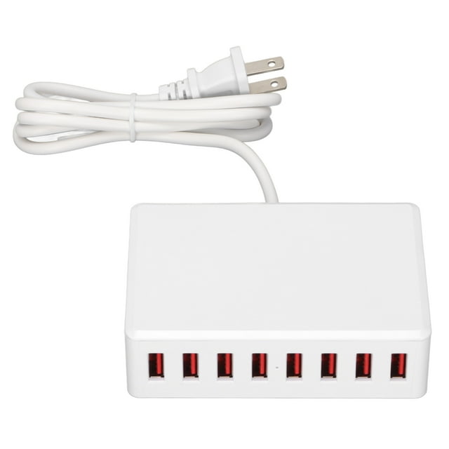 Cargador multi USB de 50 W con estación de carga USB de escritorio de 8 puertos Adaptador de viaje universal 100-240 V