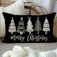 thumbnail image 6 of Merry Christmas Throw Pillow Cover 12x20 Inch Black and White Modern Farmhouse Christmas Tree Decorations Outdoor Xmas Winter Holiday Decorative Lumbar Pillow Case for Sofa Couch Home Decor, 6 of 6