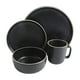 thumbnail image 2 of Juego de vajilla Gibson Home Zuma, 16 piezas, redondo, negro, 2 of 6