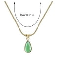 thumbnail image 2 of Olive Green Teardrop Pendant Necklace Women's Jewelry Minimalist Layering Chain, 2 of 6