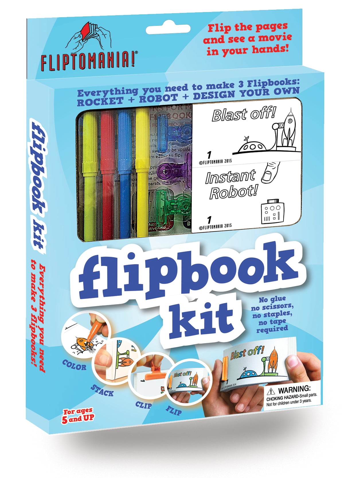 Fliptomania Flipbook Animation Kit - Rocket & Robot 
