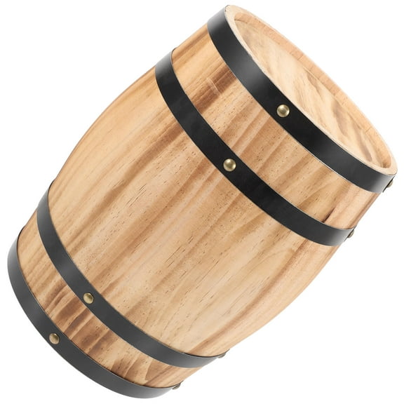 RUNROTOO Wine Barrel Ornament 1Pcs Delicate Wood Barrel for Bar and Restaurant Decor 27.5X20X20CM