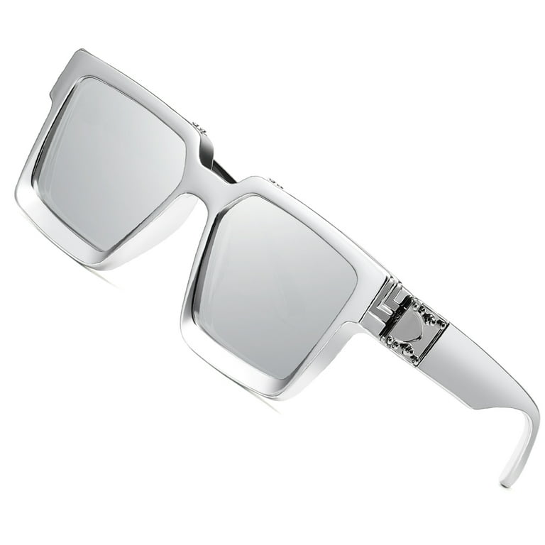 Retro Millionaire Sunglasses For Women Men Square Metal Rock Hip Hop Eyewear - Walmart.com
