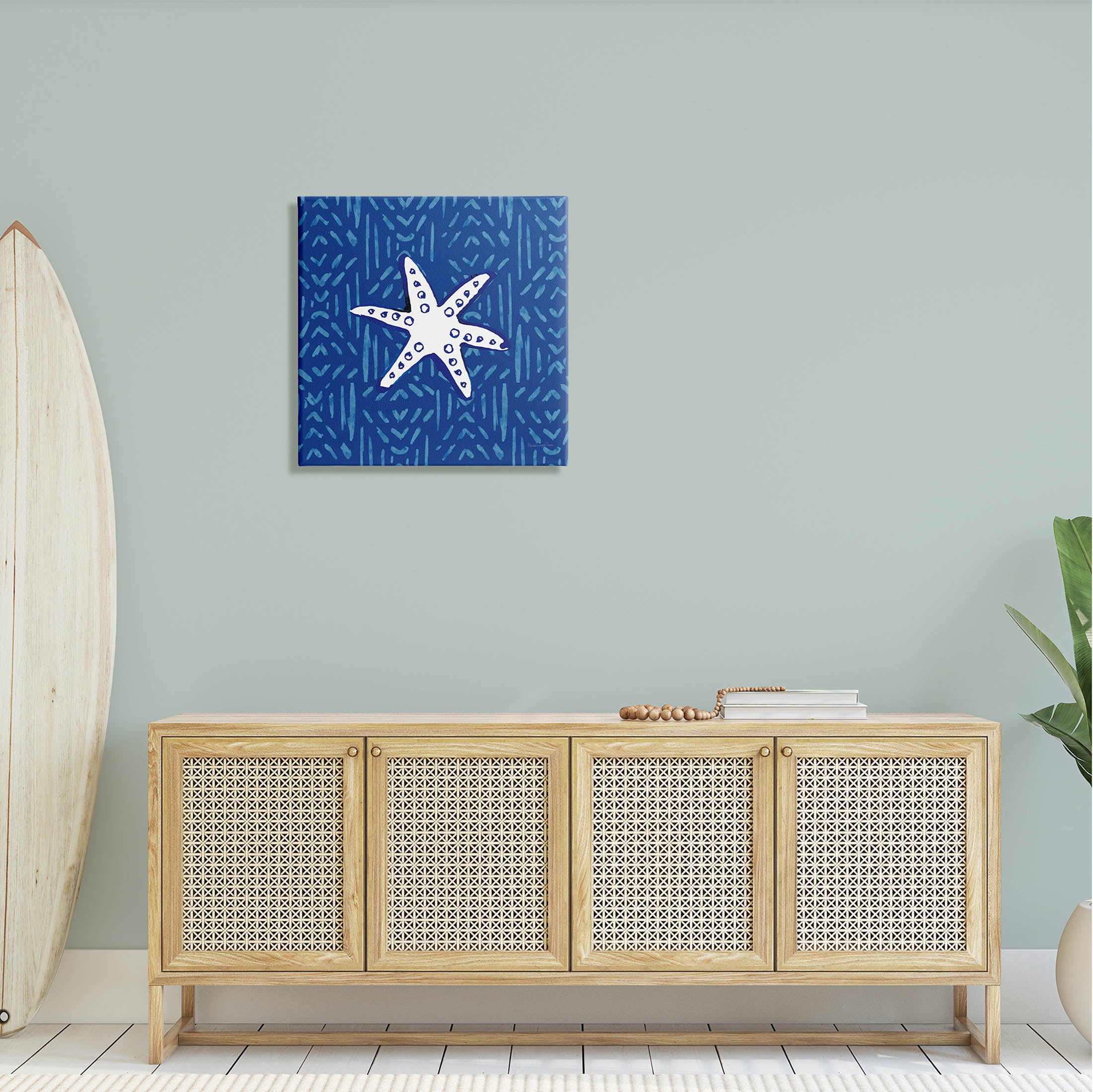 Stupell Industries Bold Starfish Coastal Beach Life Graphic Art Gallery Wrapped Canvas Print Wall Art, Design by Mercedes Lopez Charro