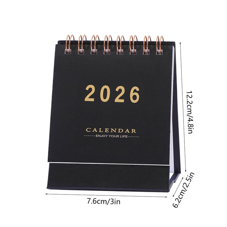 Moocorvic Mini Desk Calendar 2026, 12 Monthly Small Standing Flip