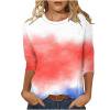 thumbnail image 7 of Gamivast Womens Graphic Tees American Flag Print Crewneck 3/4 Sleeve Summer Tops Casual Tops Abstract Star Sparkle 4th of July Outfits, 7 of 7