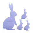 thumbnail image 4 of 4 piezas de portacubiertos de fieltro con forma de conejito de Pascua, bolsas para cubiertos violeta, 4 of 9