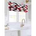 thumbnail image 3 of Valances for Windows Retro Crystal Effect Rod Pocket Cafe Window Treatments Valance Curtains for Kitchen Bathroom Laundry Basement Windows 60"x14", 3 of 9
