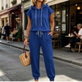 thumbnail image 4 of Maqroz Summer Outfits for Women 2 Piece Sleeveless Hooded Tank Tops Drawstring Jogger Sweatpants Casual Athletic Activewear Muscle Shirts Matching Tracksuits Sets, 4 of 9