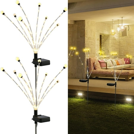 

2 Pack Solar Firefly Lights 8LED Starburst Swaying Solar Light IP55 Waterproof Solar Garden Stakes Lights Outdoor Decorative Lamps for Garden Patio Backyard Decoration