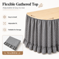 thumbnail image 5 of Teacher Desk Skirts，6 ft x 30 Inch Ruffled Table Skirt Decor Supplies for Classroom Teacher Office Desk Decor, Farmhouse Home Kitchen Party Black, 5 of 9