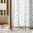 thumbnail image 7 of Ssheer Curta2 Panels Embroidered Leaf Patterned Rod Pocket Flsemi Faux Linen Window Drapes Set For Living Room Bedroom Dining  52x84 Inches Long, 7 of 7