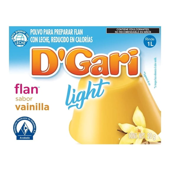 Polvo para preparar flan D' Gari Sin Azúcar de leche sabor vainilla 20 g