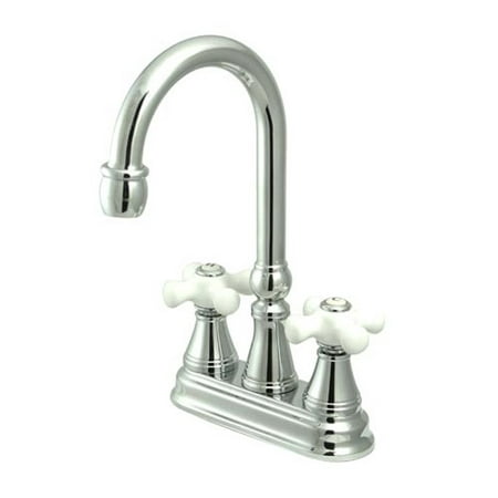 UPC 663370118425 product image for Kingston Brass KS249. PX Governor Centerset Bar Faucet with Porcelain Cross Hand | upcitemdb.com