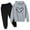 Gray, variant on Brondbend Sweat Suits for Girls Kids Hoodies Set 2-Piece Long Sleeved Print Casual Pullover and Elastic Waist Long Pants Set Loose Fit Fall Winter Athletic Comfortable Outfit,Black