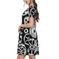 thumbnail image 2 of Lsque Metallic Gears Print Women's Casual Dress T-Shirt Summer Short Sleeve Scoop Neck Swing Dresses, 2 of 6