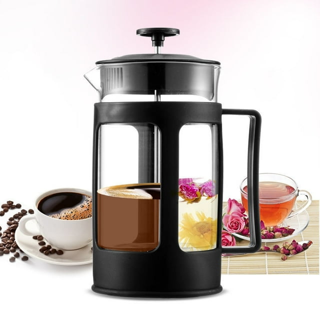 PC French Press Coffee Maker: Heat-Resistant Borosilicate Glass Pot for Perfect Brewing, Filtration Included – Ideal Tea Maker and Coffee Brewer