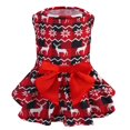 thumbnail image 1 of Vestido para Perro PUPTECK con Moño Navideño y Ciervo XS, 1 of 7
