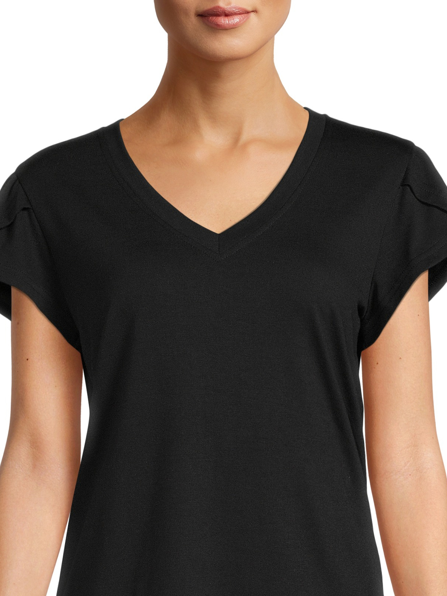 Nine.Eight Women Casual Loose Fit Basic Cap Sleeve Short Sleeve T-Shirt