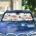 thumbnail image 4 of Yayeee Car Windshield Sun Shade Universal Fit Front Visor Protector, Orange Cartoon Houses, 4 of 8