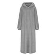 thumbnail image 6 of RYDCOT Fall Womens Dresses 2023 Fashion Women Casual Loose Round Neck Hooded Long Sleeve Comfy Pockets Dresses on Clearance, 6 of 6