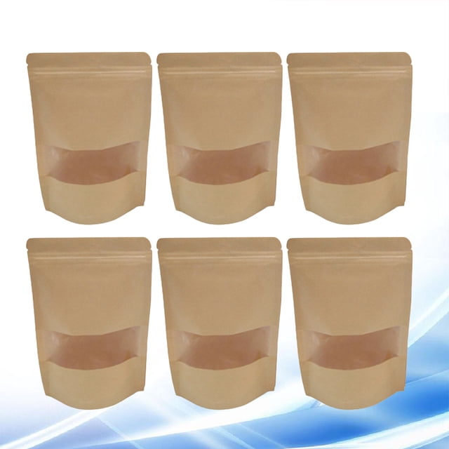 OULII 25pcs Kraft Paper Bag Khaki for Tea and Coffee Storage