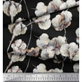 thumbnail image 3 of Soimoi Black Cotton Duck Fabric Cotton Ball Floral Printed Fabric 1 Yard 42 Inch Wide, 3 of 3