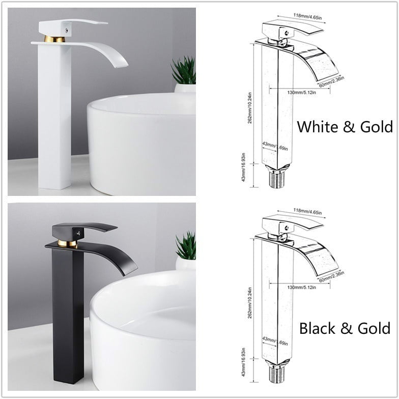 Bathroom Waterfall Basin Mixer Tall Faucet Taps Counter Sink High Rise Kitchen 
