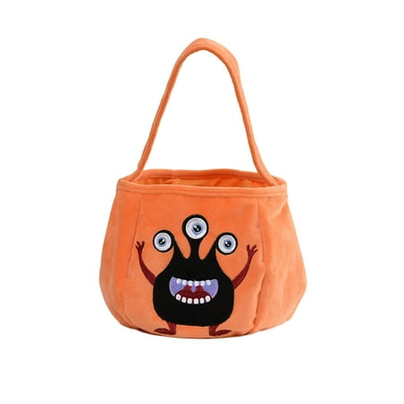 

HengL Halloween Candy Tote Bag Festival Lightweight Wear Resistant Portable Firm Stitching Store Candy Huge Load Bearing Cartoon Print Contrast Color Candy Tote Pouch for Kid