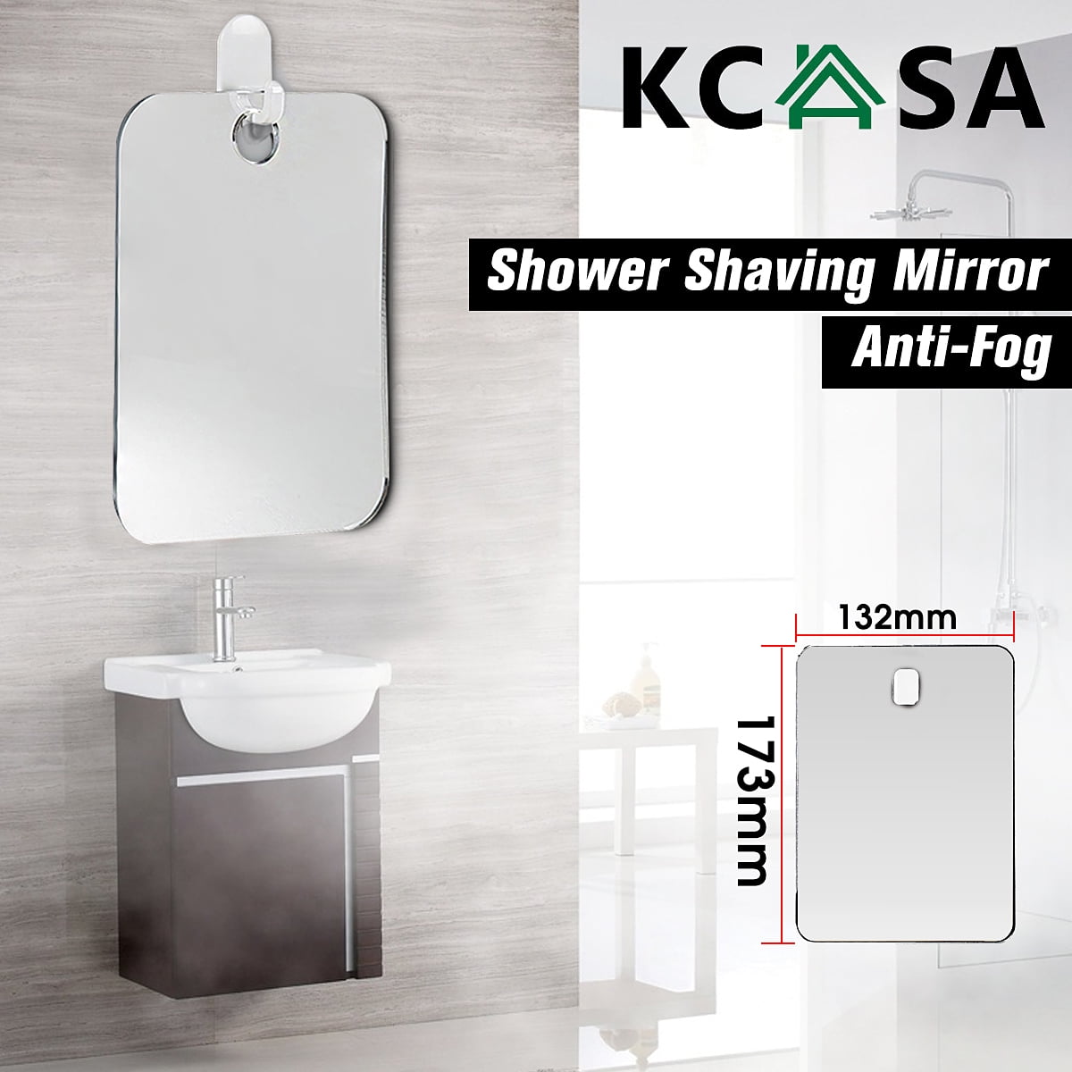 US KCASA BR-86 Anti Fog room Shower Mirror No Fog Shaving Fogless For