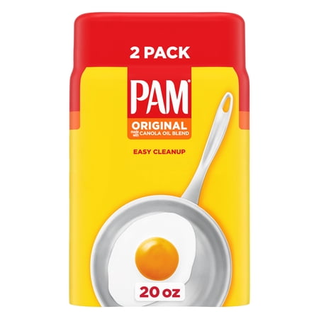 PAM Original Non-Stick Cooking Spray, Canola Oil Blend, Great for Air Fryer, Baking & Grilling, 10 oz., 2-Count