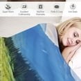 thumbnail image 3 of Shiartex Wildflowers Mountains Sky Print Flannel Throw Blanket for Bed All Seasons - Hand/Machine Washable, Lightweight Cozy Blanket 60x80in, 3 of 6