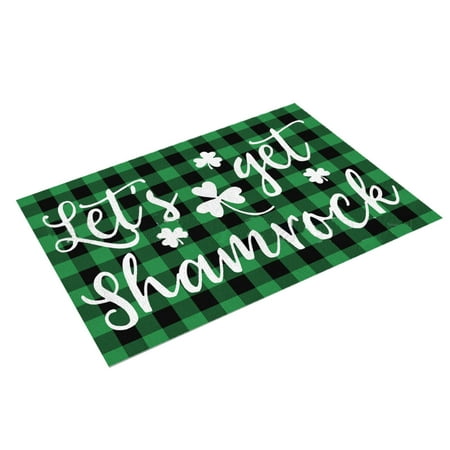 

home decor living room house decor St. Patricks s Day Placemat Irish Plaid English Decorative Table Runner Insulated Tablecloth