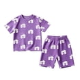 thumbnail image 4 of Ensemble Garçon T-Shirts Imprimés + Shorts Col Rond Tenues de Printemps Tenues Garçon 3-4 Ans, 4 of 4